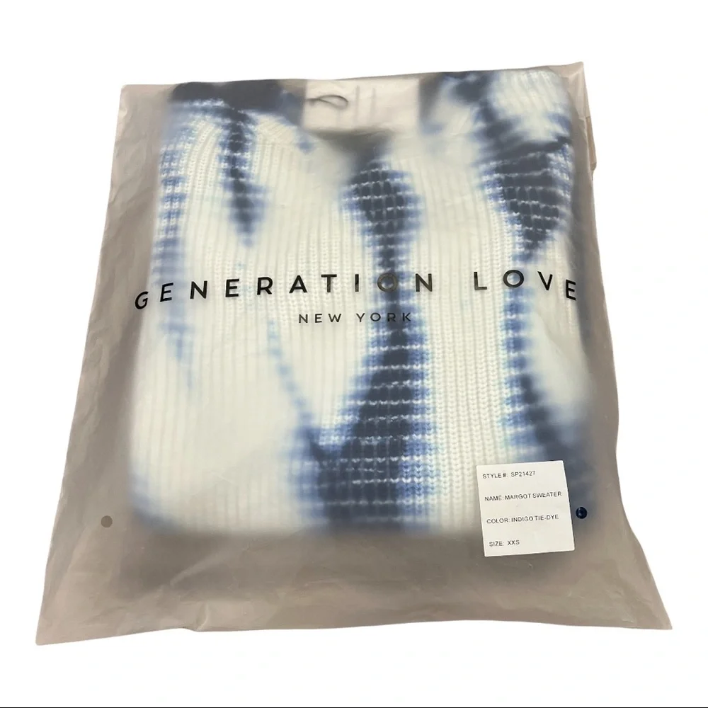 Generation Love Margot Indigo Tie Dye Knit Sweater (XXS) - Picture 13 of 14